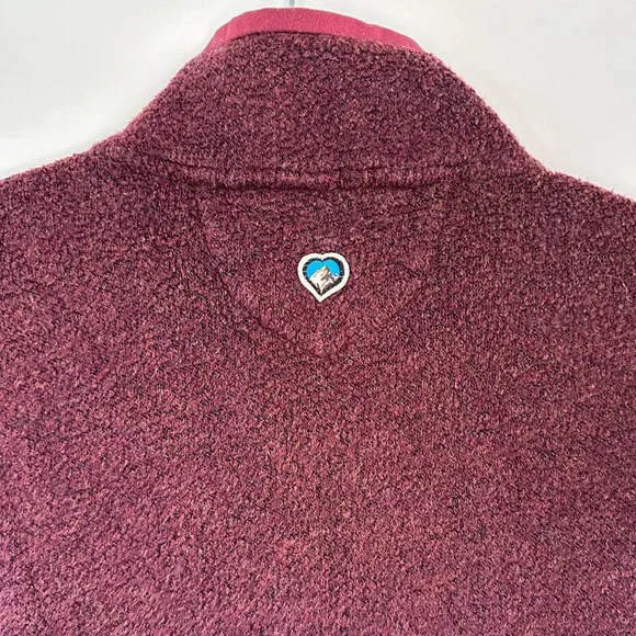Kuhl Jacket Womens MEDIUM Maroon Alpaca Fleece Long Sleeve Full Zip Thumbholes - Picture 6 of 9
